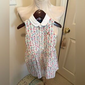 Girls Floral Collar Dress - White/ Pink & Blue Flowers nwt size 2 $69.50